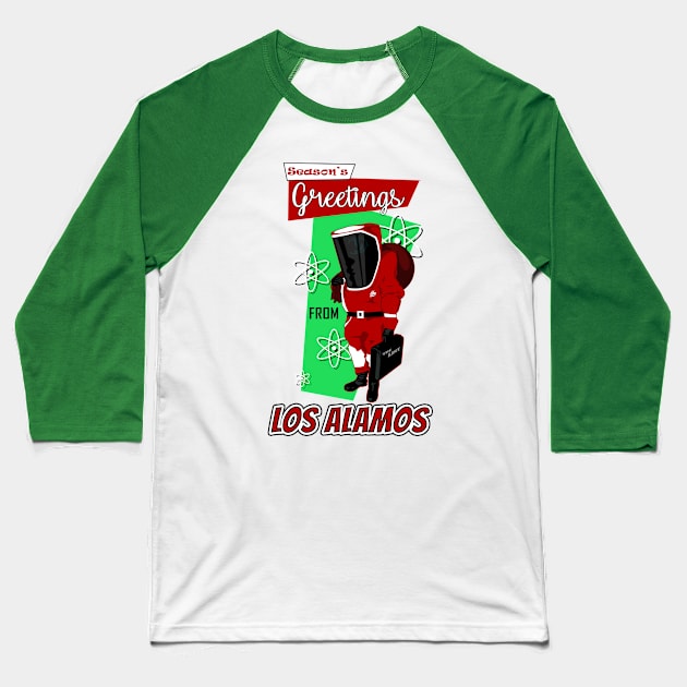 Atomic Christmas Baseball T-Shirt by rexthinks